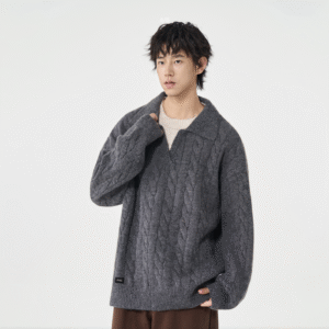 [P75GMKS011-PNYS] Áo Len Lông Cừu Jeep Dark Grey