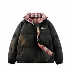 [P74JMWM047-JKL] Áo Phao Lông Vũ Jeep Màu Black Red